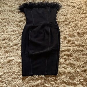 Black Feather Bandage Dress (Medium)